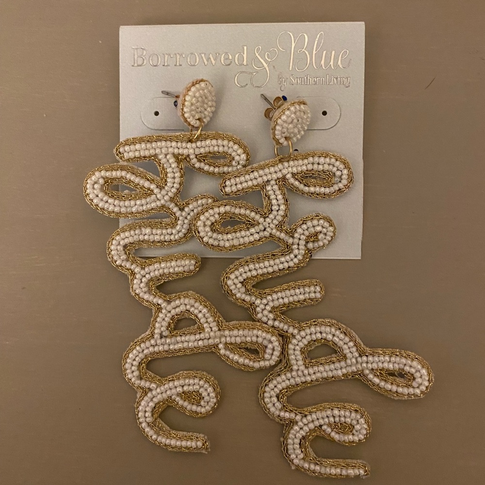 Beaded bride earrings